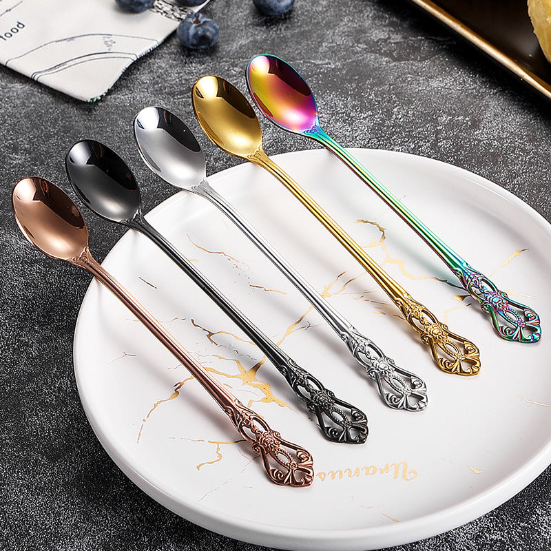 Wholesale Stainless Steel Long Handle Hollow Stirring Spoon